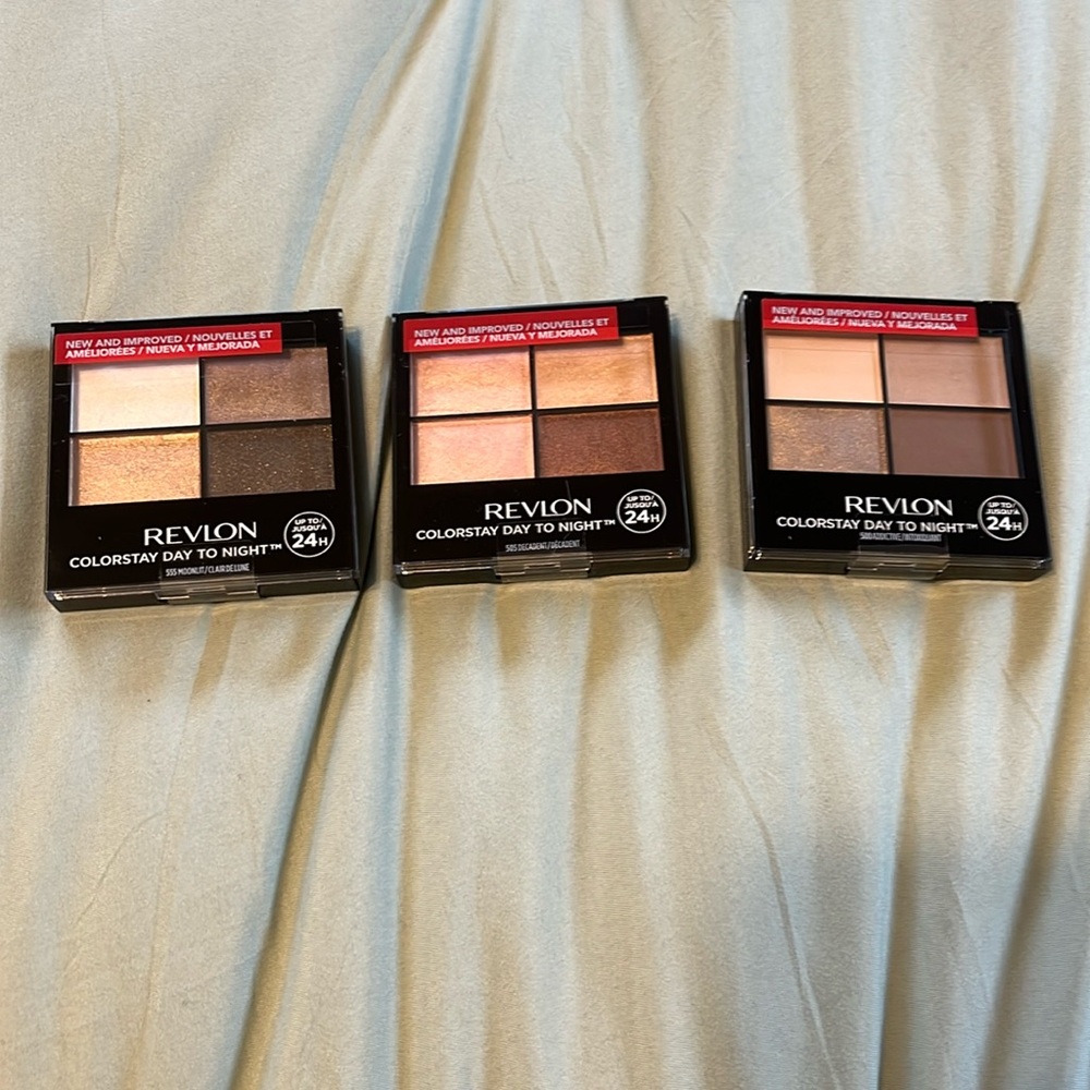 3 Revlon colorstay day to night eyeshadow 555/500/505 Moonlit/Addictive/Decadent